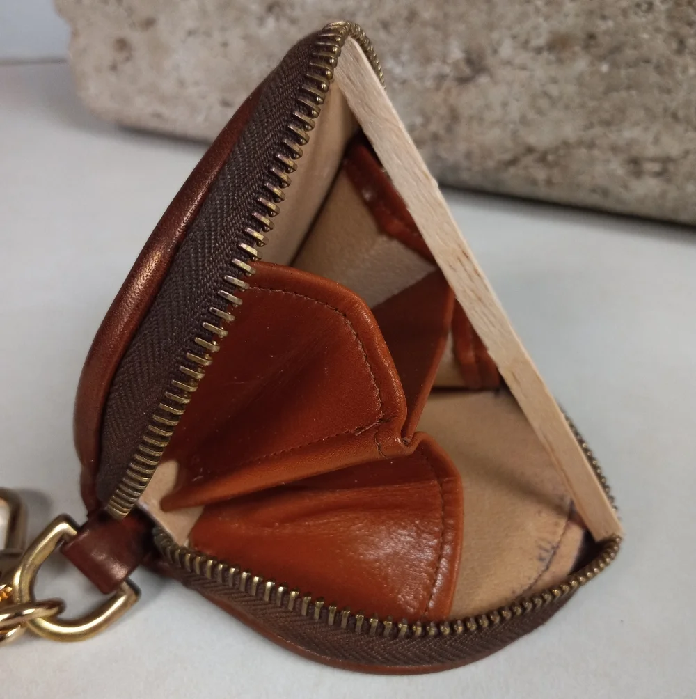 Dooney & Bourke 1995, Nubuck Coin Purse, Dyed Mahogany